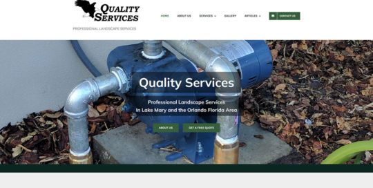 Quality Services - Home Page Screen Shot