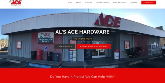 Al's Ace Hardware - Home Page Screen Shot