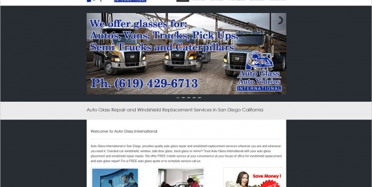 Auto Glass International - Home Page Screen Shot