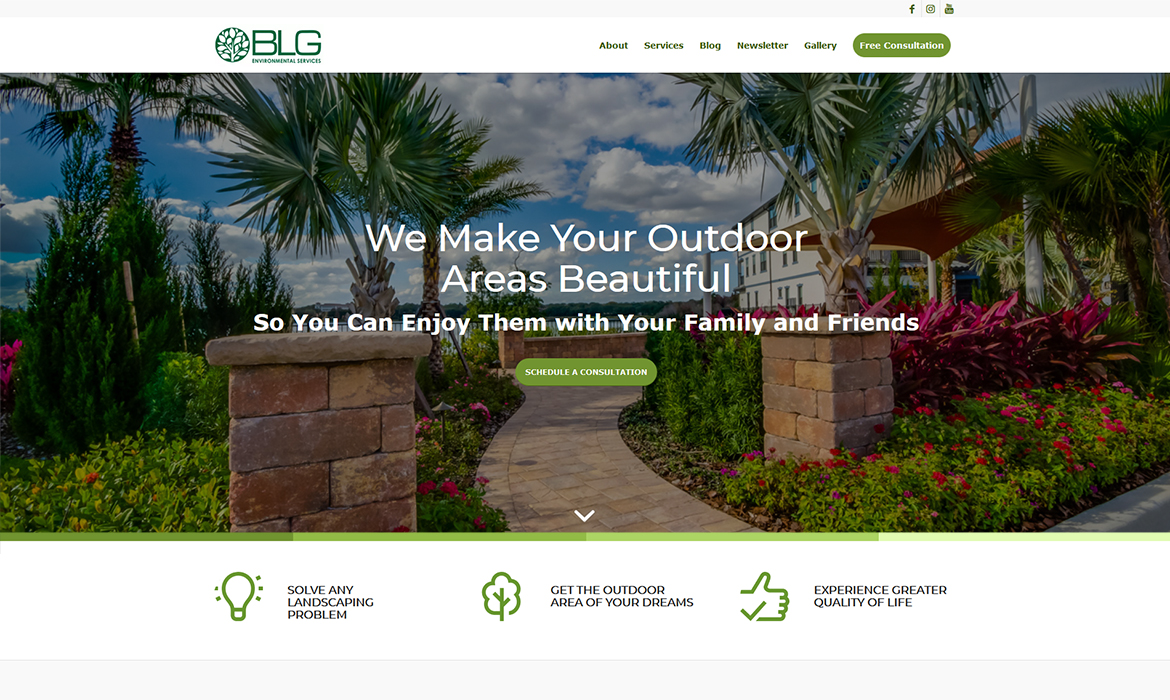 BLG Environmental Services - Home Page Screen Shot