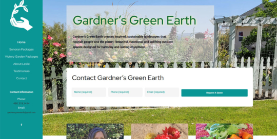 Gardner’s Green Earth - Home Page Screen Shot