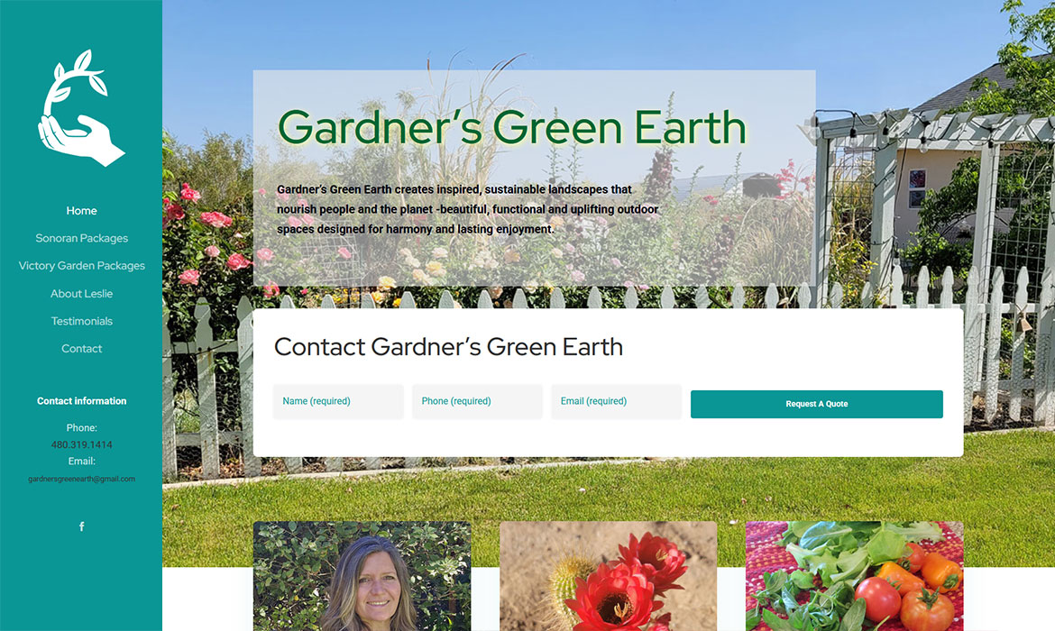 Gardner’s Green Earth - Home Page Screen Shot