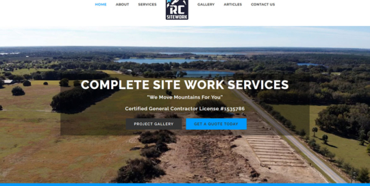 RC Sitework - Home Page Screen Shot